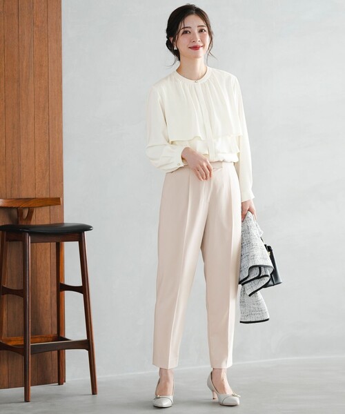 ANY SIS（エニィスィス）の「ノーブルジョーゼット ブラウス（シャツ/ブラウス・レディース・アイボリー系/ネイビー系・MEDIUM）」の4枚目の写真