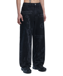 NOMANUAL（NOMANUAL）の「FLAME DENIM PANTS - WASHED BLACK（デニムパンツ）」