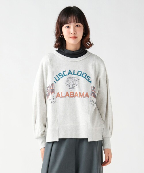 BEAMS HEART(ビームスハート)の「リメイク風 プリント プルオーバー(スウェット・レディース・レッド/ホワイト系その他5/チャコールグレー・FREE)」の2枚目の写真
