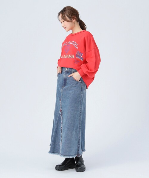 BEAMS HEART(ビームスハート)の「リメイク風 プリント プルオーバー(スウェット・レディース・レッド/ホワイト系その他5/チャコールグレー・FREE)」の5枚目の写真