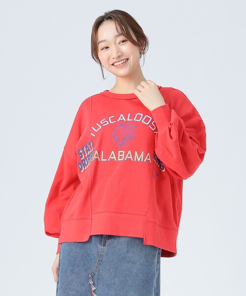 BEAMS HEART(ビームスハート)の「リメイク風 プリント プルオーバー(スウェット・レディース・レッド/ホワイト系その他5/チャコールグレー・FREE)」の8枚目の写真