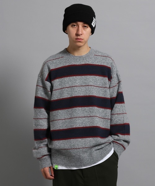 GEORGE'S(ジョージズ)の「マルチボーダーニットプルオーバー(ニット/セーター・メンズ・イエロー系/グレー系・MEDIUM/LARGE)」の13枚目の写真