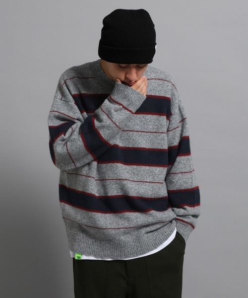 GEORGE'S(ジョージズ)の「マルチボーダーニットプルオーバー(ニット/セーター・メンズ・イエロー系/グレー系・MEDIUM/LARGE)」の14枚目の写真