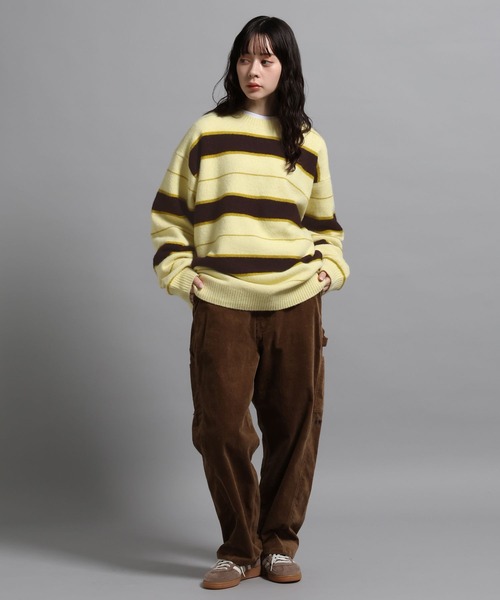 GEORGE'S(ジョージズ)の「マルチボーダーニットプルオーバー(ニット/セーター・メンズ・イエロー系/グレー系・MEDIUM/LARGE)」の3枚目の写真