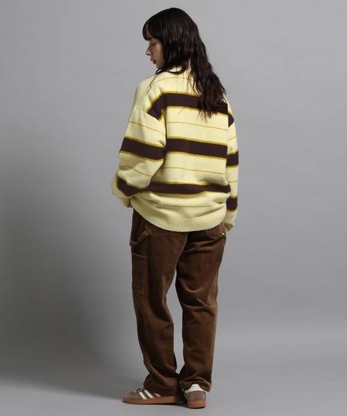 GEORGE'S(ジョージズ)の「マルチボーダーニットプルオーバー(ニット/セーター・メンズ・イエロー系/グレー系・MEDIUM/LARGE)」の5枚目の写真