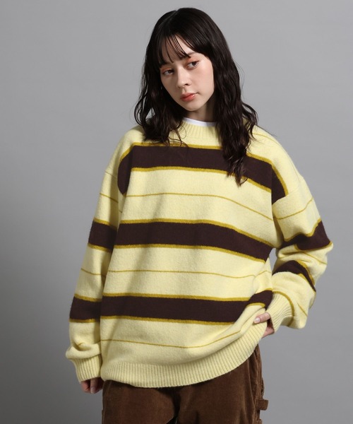 GEORGE'S(ジョージズ)の「マルチボーダーニットプルオーバー(ニット/セーター・メンズ・イエロー系/グレー系・MEDIUM/LARGE)」の6枚目の写真