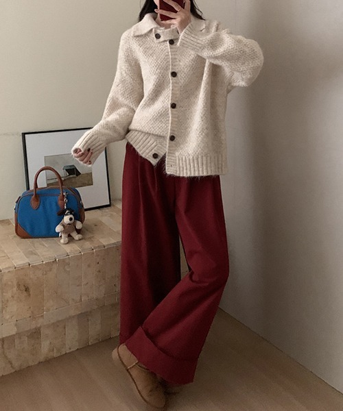 gossip!ロサンゼルス(ゴシップロサンゼルス)の「YUGA セーターカーディガン ニットトップス(カーディガン/ボレロ・レディース・オフホワイト/グリーン・FREE)」の3枚目の写真