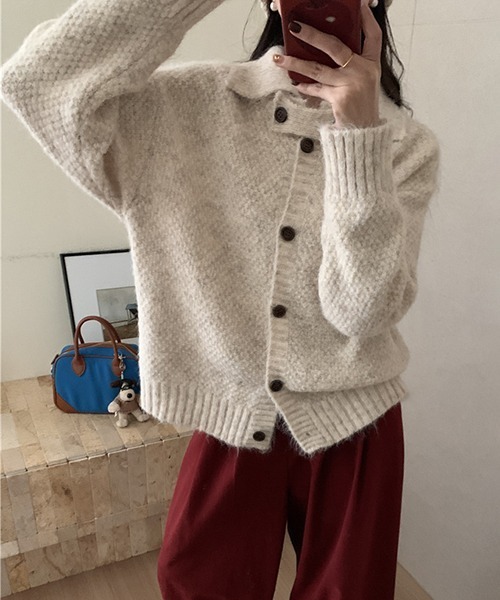 gossip!ロサンゼルス(ゴシップロサンゼルス)の「YUGA セーターカーディガン ニットトップス(カーディガン/ボレロ・レディース・オフホワイト/グリーン・FREE)」の6枚目の写真