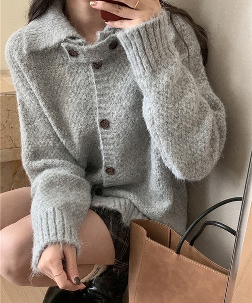 gossip!ロサンゼルス(ゴシップロサンゼルス)の「YUGA セーターカーディガン ニットトップス(カーディガン/ボレロ・レディース・オフホワイト/グリーン・FREE)」の11枚目の写真