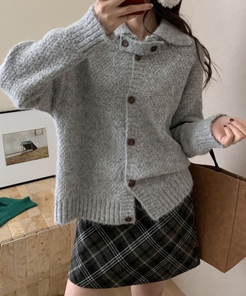 gossip!ロサンゼルス(ゴシップロサンゼルス)の「YUGA セーターカーディガン ニットトップス(カーディガン/ボレロ・レディース・オフホワイト/グリーン・FREE)」の14枚目の写真