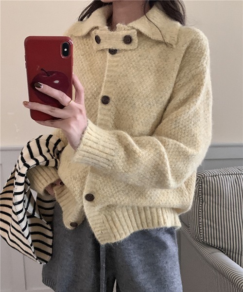 gossip!ロサンゼルス(ゴシップロサンゼルス)の「YUGA セーターカーディガン ニットトップス(カーディガン/ボレロ・レディース・オフホワイト/グリーン・FREE)」の19枚目の写真