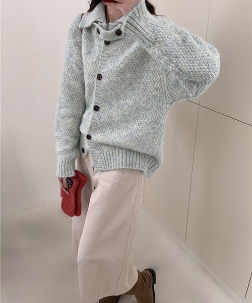 gossip!ロサンゼルス(ゴシップロサンゼルス)の「YUGA セーターカーディガン ニットトップス(カーディガン/ボレロ・レディース・オフホワイト/グリーン・FREE)」の8枚目の写真