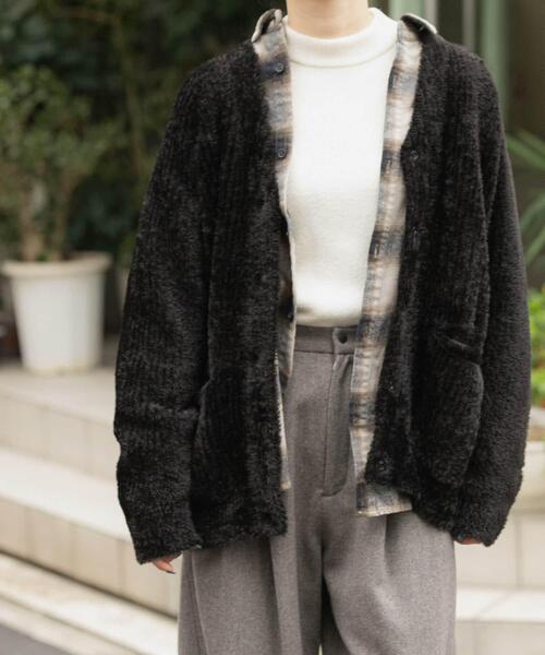 EKAL(エカル)の「OCTAカーディガンジャケット(カーディガン/ボレロ・レディース・チャコールグレー/ブラック・ONE)」の3枚目の写真