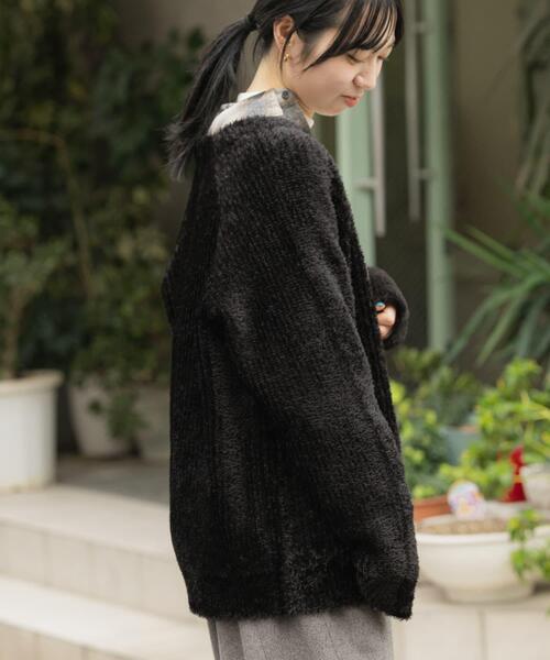 EKAL(エカル)の「OCTAカーディガンジャケット(カーディガン/ボレロ・レディース・チャコールグレー/ブラック・ONE)」の5枚目の写真