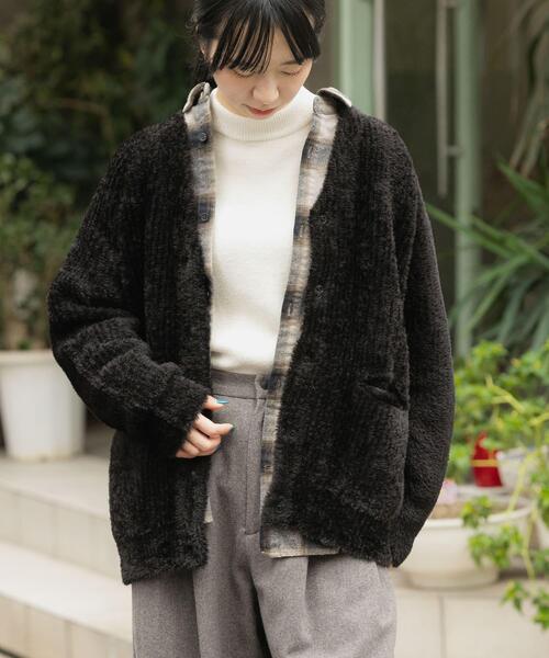 EKAL(エカル)の「OCTAカーディガンジャケット(カーディガン/ボレロ・レディース・チャコールグレー/ブラック・ONE)」の7枚目の写真