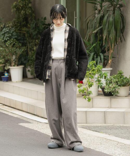 EKAL(エカル)の「OCTAカーディガンジャケット(カーディガン/ボレロ・レディース・チャコールグレー/ブラック・ONE)」の8枚目の写真