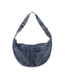 IUGAMAKARAS(CEK}JX)Washed Denim Shoulder Bag (Blue)(bZW[obO)