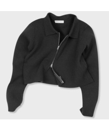 PLACE STUDIO | ソフトツーウェイカラーリブニットジップアップカーディガン3カラー(カーディガン/ボレロ)