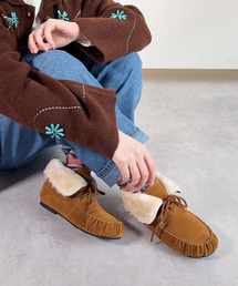 lus. ファーモカシンショートブーツ
