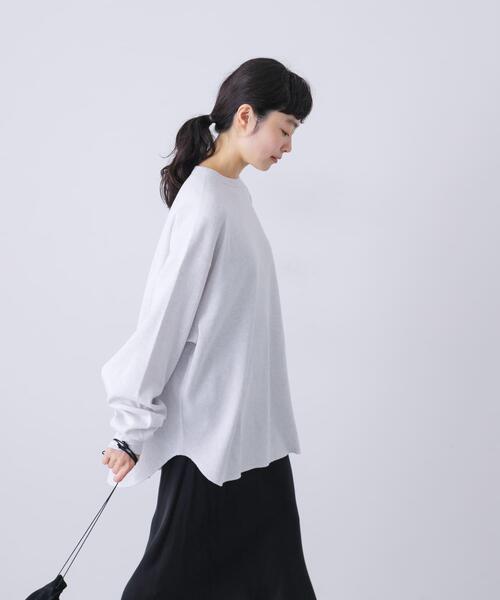 かぐれ（カグレ）の「サーマルクルーネックプルオーバー（Tシャツ/カットソー・レディース・ライトグレー/ブラック・FREE）」の2枚目の写真