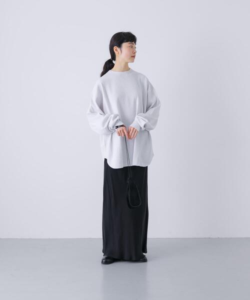 かぐれ（カグレ）の「サーマルクルーネックプルオーバー（Tシャツ/カットソー・レディース・ライトグレー/ブラック・FREE）」の6枚目の写真