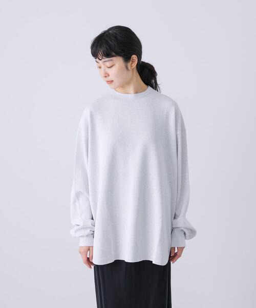 かぐれ（カグレ）の「サーマルクルーネックプルオーバー（Tシャツ/カットソー・レディース・ライトグレー/ブラック・FREE）」の9枚目の写真