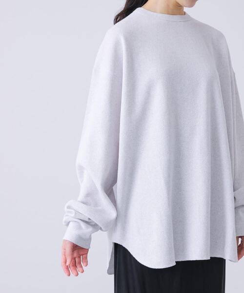 かぐれ（カグレ）の「サーマルクルーネックプルオーバー（Tシャツ/カットソー・レディース・ライトグレー/ブラック・FREE）」の12枚目の写真