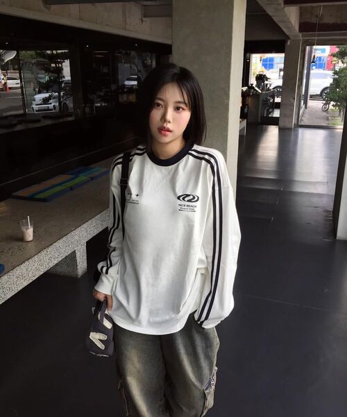URBANDTYPE(アーバンディタイプ)の「フットボールジャージロングスリーブ_ネイビー(Tシャツ/カットソー・レディース・その他・MEDIUM/LARGE/SMALL)」の8枚目の写真
