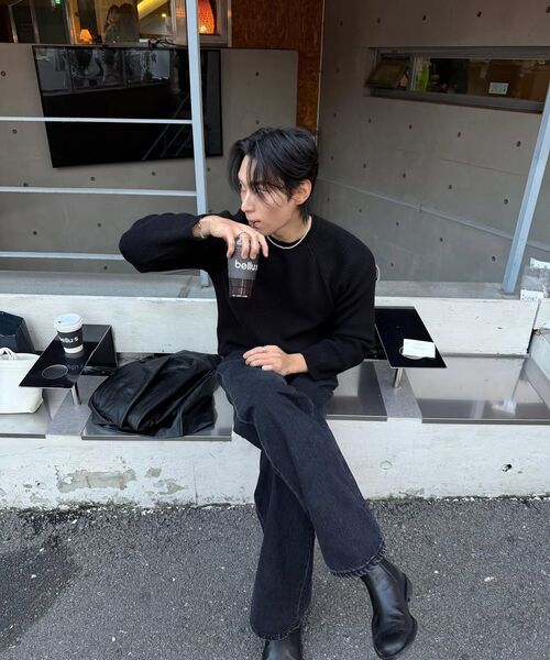BOWLOW PRODUCT(バウロープロダクト)の「コンデニムブラックウォッシュドセミフレアパンツ(デニムパンツ・メンズ・その他・LARGE/X-LARGE/MEDIUM)」の2枚目の写真