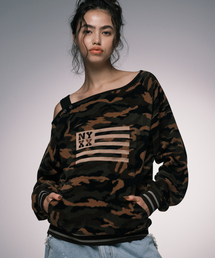 NYX FLUFFY OFF SHOULDER KHAKI