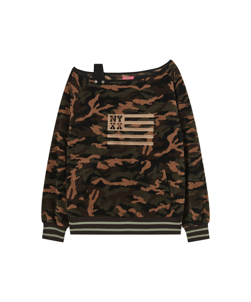 NYXX(エヌワイエックスエックス)の「NYX FLUFFY OFF SHOULDER KHAKI(Tシャツ/カットソー・レディース・その他・F)」の2枚目の写真