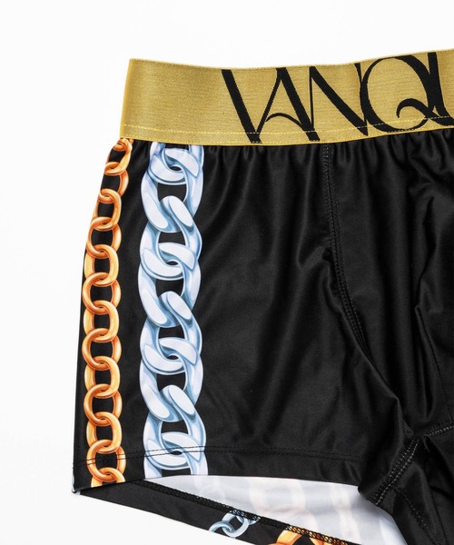 VANQUISH（ヴァンキッシュ）の「VANQUISH / ヴァンキッシュ ゴールド シルバー チェーン柄 アンダーウェア（ボクサーパンツ・メンズ・ブラック・M/L）」の3枚目の写真