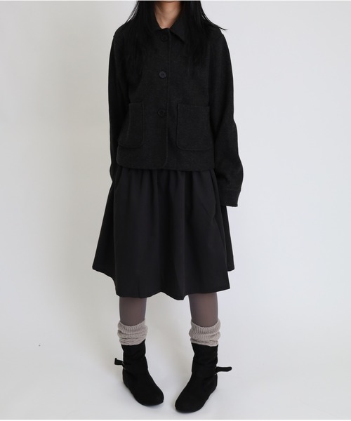 Vini（ヴィニ）の「スエードタッチ ルーズシルエット ショートブーツ（ブーツ・レディース・ダークブラウン/ブラック/グレー・MEDIUM）」の8枚目の写真