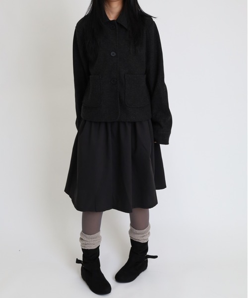 Vini（ヴィニ）の「スエードタッチ ルーズシルエット ショートブーツ（ブーツ・レディース・ダークブラウン/ブラック/グレー・MEDIUM）」の9枚目の写真