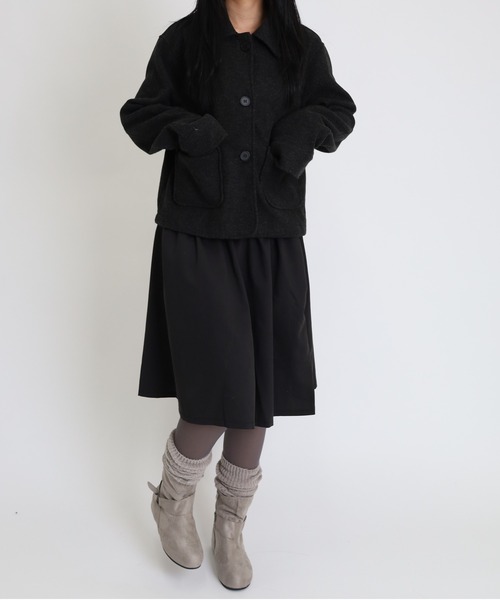 Vini（ヴィニ）の「スエードタッチ ルーズシルエット ショートブーツ（ブーツ・レディース・ダークブラウン/ブラック/グレー・MEDIUM）」の12枚目の写真