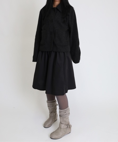 Vini（ヴィニ）の「スエードタッチ ルーズシルエット ショートブーツ（ブーツ・レディース・ダークブラウン/ブラック/グレー・MEDIUM）」の15枚目の写真