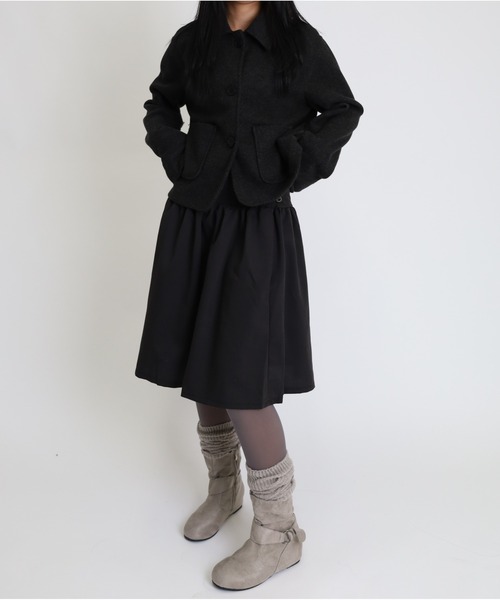 Vini（ヴィニ）の「スエードタッチ ルーズシルエット ショートブーツ（ブーツ・レディース・ダークブラウン/ブラック/グレー・MEDIUM）」の16枚目の写真