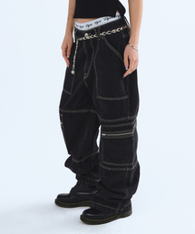 CARCO POCKET DENIM PANTS BLACK WASHED