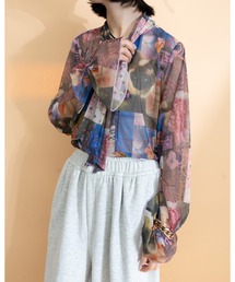 MIDVEIN（ミッドヴェイン）の「Original print bow tie tops（シャツ/ブラウス）」