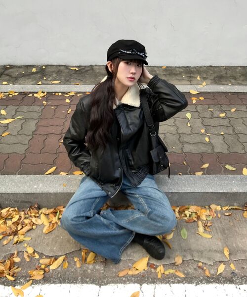 LADY VOLUME(レディーボリューム)の「SHEARING WASHING LEATHER PADDING JUMPER_BLACK(ダウンジャケット/コート・レディース・その他・SMALL/MEDIUM)」の12枚目の写真