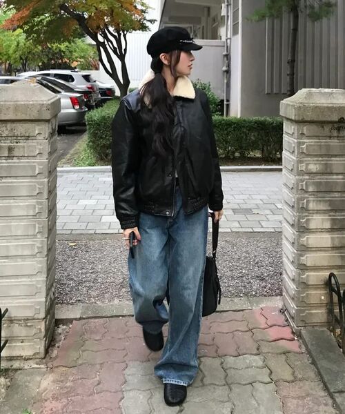 LADY VOLUME(レディーボリューム)の「SHEARING WASHING LEATHER PADDING JUMPER_BLACK(ダウンジャケット/コート・レディース・その他・SMALL/MEDIUM)」の4枚目の写真