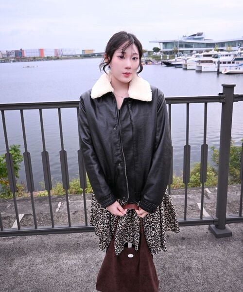 LADY VOLUME(レディーボリューム)の「SHEARING WASHING LEATHER PADDING JUMPER_BLACK(ダウンジャケット/コート・レディース・その他・SMALL/MEDIUM)」の9枚目の写真