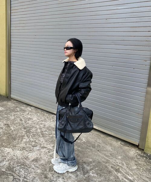 LADY VOLUME(レディーボリューム)の「SHEARING WASHING LEATHER PADDING JUMPER_BLACK(ダウンジャケット/コート・レディース・その他・SMALL/MEDIUM)」の3枚目の写真