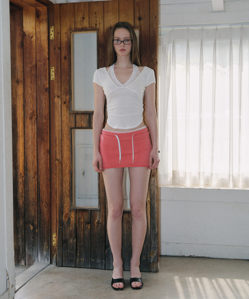 PLEASENOFOLLOW(プリーズノーフォロー)の「Amelia Lace Halter Short Sleeve Top (Ivory)(Tシャツ/カットソー・レディース・その他・FREE)」の2枚目の写真