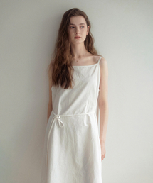 LENAV（ルナブ）の「リネン袖なしワンピース(ホワイト)（ワンピース）」