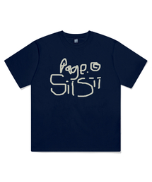 PAGESIISII（ページシシ）の「ナクソページシシプリンティング半袖Tシャツネイビー（Tシャツ/カットソー）」