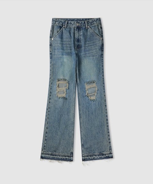 ANOLORCODE WOMAN（アナルロコード ウーマン）の「リーズブーツカットデニムパンツ（グリーンブルー）（デニムパンツ・レディース・その他・LARGE/SMALL/MEDIUM）」の2枚目の写真