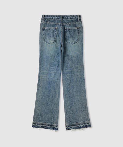 ANOLORCODE WOMAN（アナルロコード ウーマン）の「リーズブーツカットデニムパンツ（グリーンブルー）（デニムパンツ・レディース・その他・LARGE/SMALL/MEDIUM）」の3枚目の写真