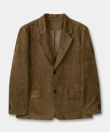 EXCONTAINER（エックスコンテナ）の「クラシックボタンスエードブレザー (カーキブラウン)（テーラードジャケット）」