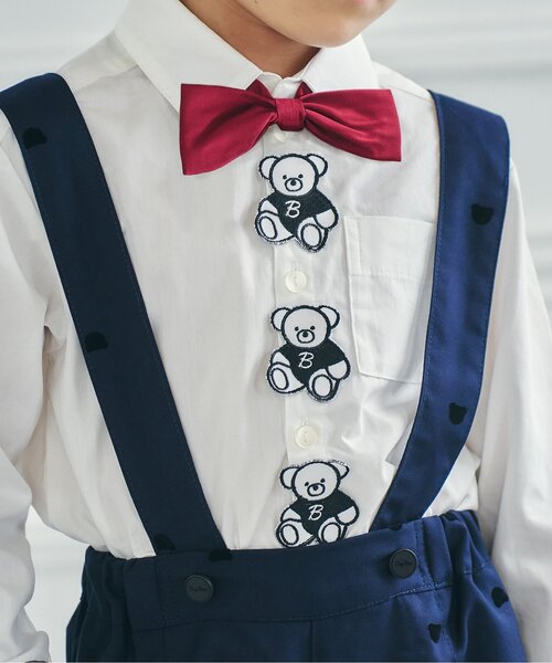 apres les cours（アプレレクール）の「tiny bear フォーマルシャツ（シャツ/ブラウス・キッズ・ストライプ/オフホワイト・90/100/110/120）」の5枚目の写真